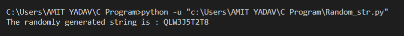 Python Program to generate a Random String