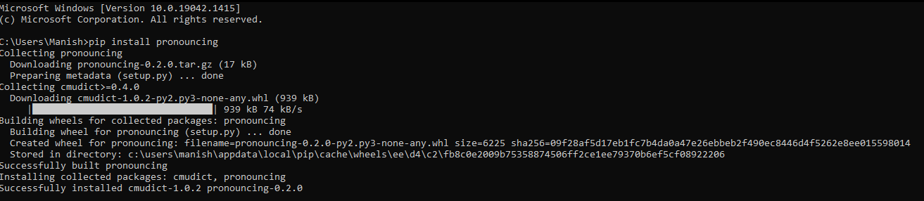 Python Pronouncing Module
