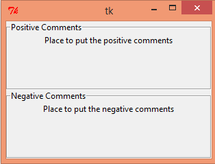 Python Tkinter LabelFrame