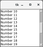 Python Tkinter Scrollbar