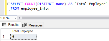 SQL server count function