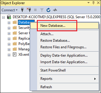 SQL Server CREATE DATABASE