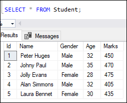 SQL server insert data
