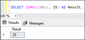 SQL Server ISNULL Function