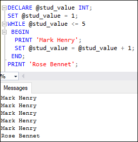 SQL Server WHILE LOOP