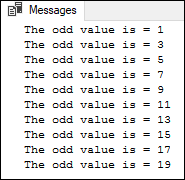 SQL Server WHILE LOOP
