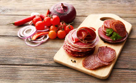 salami sausage tomato vegetable pepper food meal HD Desktop Wallpaper | Background Image