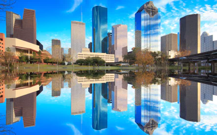 Texas reflection city man made Houston HD Desktop Wallpaper | Background Image
