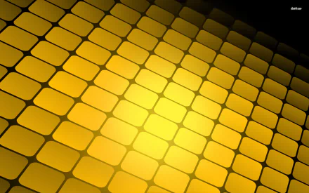 Abstract pattern of glowing yellow squares with rounded edges arranged in a grid, creating a dynamic and vibrant HD PC desktop wallpaper background.