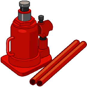 クルマのタイヤ交換などで使うボトルジャッキのイラスト