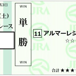 明日はアルマーレ君のレースです。