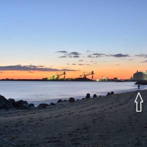 新地町大戸浜、静謐なる夜明け