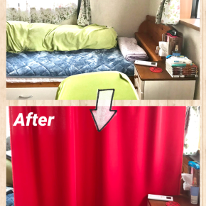 リモート用に自作パーテーション！天井にカーテンを取り付けてみました！