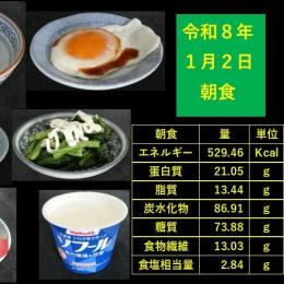 山本89歳・食事療法・令和8年1月2日の食事
