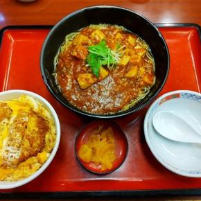 マーボー麺とミニかつ丼（和風レストラン まるまつ柳生店）- 2