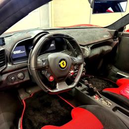 フェラーリ458 スペチアーレ 内装・スイッチパネル 劣化塗装ベタベタ補修 札幌修理#515
