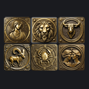 爆剣NFT無料配布と新作NFT 真鍮（ブラス）板風 星座シンボル