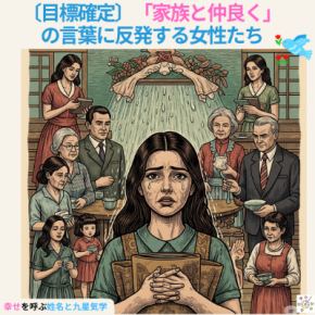 〔目標確定〕「家族と仲良く」の言葉に反発する女性たち