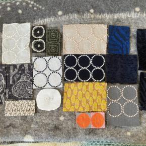 大きな穴が開いたブランケット。ミナペルホネンのハギレでお気に入りに変身！