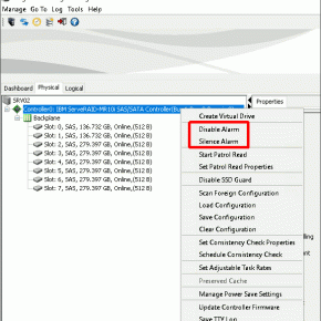 VMware ESXiホストのLSI MegaRAIDコントローラ異常時のアラーム音を止めるには