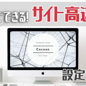 【Cocoon】5分でできる！高速化おすすめ設定3つ★プラグイン不要！