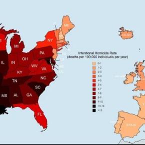 海外「アメリカとヨーロッパの殺人率比較」（海外の反応）