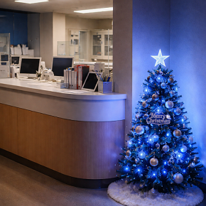 病棟のクリスマスは、ナースステーションのXmasツリー