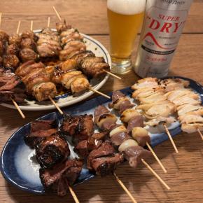焼き鳥で晩酌