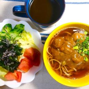 低糖質カレーそば  カレーは翌日も  推しのカムバックで忙しい日に