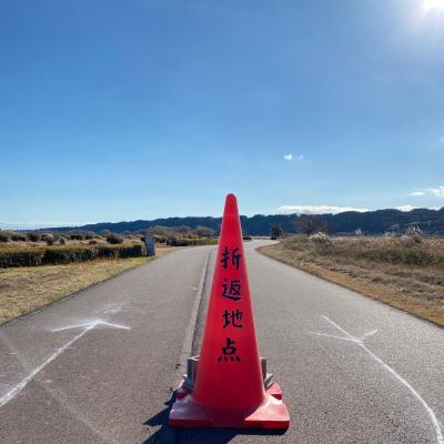 初歩き2026 ＠大井川河川敷 -島田市元日マラソンに遭遇-