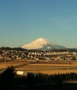 夕陽の富士山