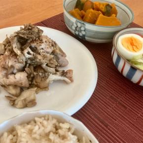 10/2 まいたけと鶏肉のガーリック焼き