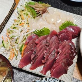 帆立とカツオのお造り