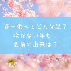 春一番ってどんな風？吹かない年もある！名前の由来は