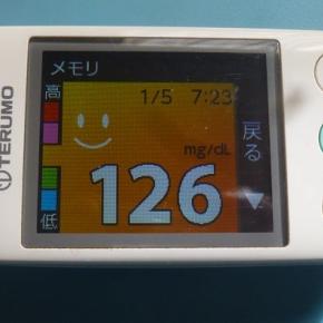 1/5 今朝の血糖値です。体がついて行かず！#仕事始め