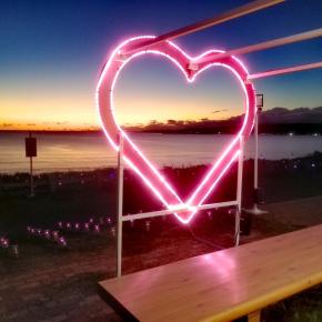 夕暮れのイルミネーション