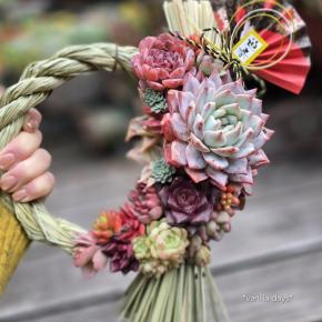 100均DIYで多肉しめ縄＆多肉しめ縄の作り方(*Ü*)♬