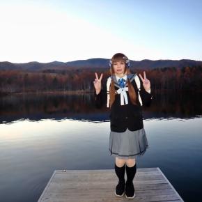 晩秋の高原の静かな湖で（＾v＾）