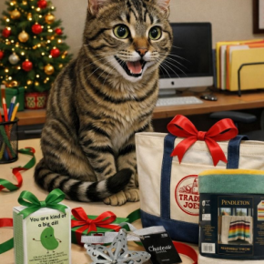 会社の年末ギフト：PENDLETONのThrowとトレジョのトート、BIG DILLピクルス