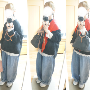 【着画】しまむらで買ったニットとシアー重ねてみました＾＾