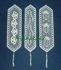 アンティークの型紙からおこしたBucksPointLaceのしおり