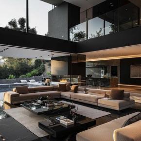 黒の組み合わせを制した最高のリビングデザイン