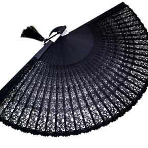 総竹扇子｜婦人用総竹透かし彫り扇子4種｜薔薇、麻の葉｜洋装にもお勧めな総竹扇子7寸5分