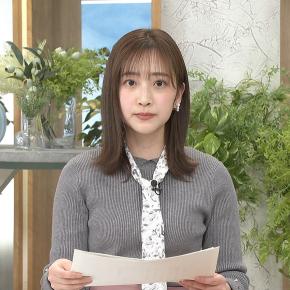 南後杏子アナ ニットで胸元強調！！【GIF動画あり】