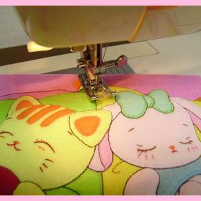 いねむり子ネコとウサギのアップリケ額 第3回