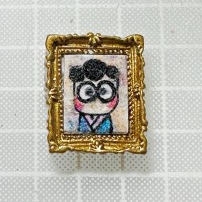 セリアのミニ額にシルク