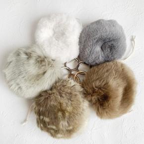 ファーのミニサークル巾着をminneにアップしました♪