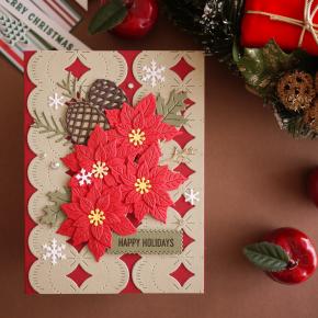 【新作】輝くポインセチアのクリスマスアレンジ