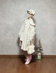 寒いね日曜日はちいかわちゃんニットプルオーバーで●今日のスタイル●しまむら・アベイル・UNIQLO・R&DMCo・DAISO・converseなど