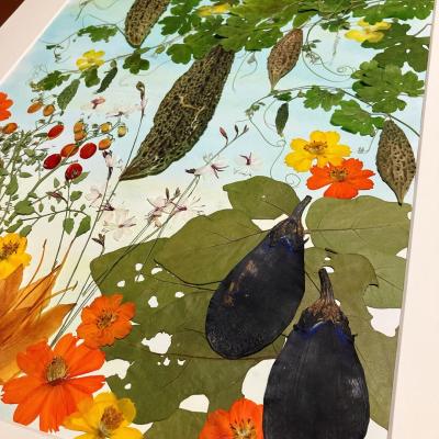 押し花作品！元旦から制作した「夏の思い出」